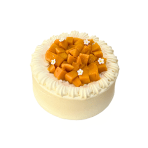 Mango Cream Cake with fresh cream and mango pieces